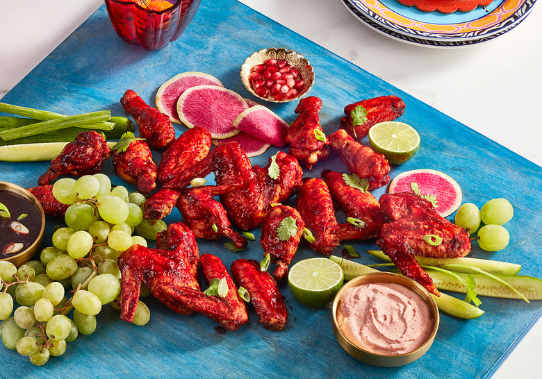 Hibiscus glazed chicken wings