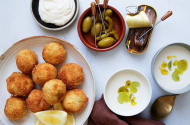 Salt cod fritters & ajo blanco