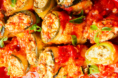 Zucchini lasagna rolls using the vegetable sheet cutter attachment