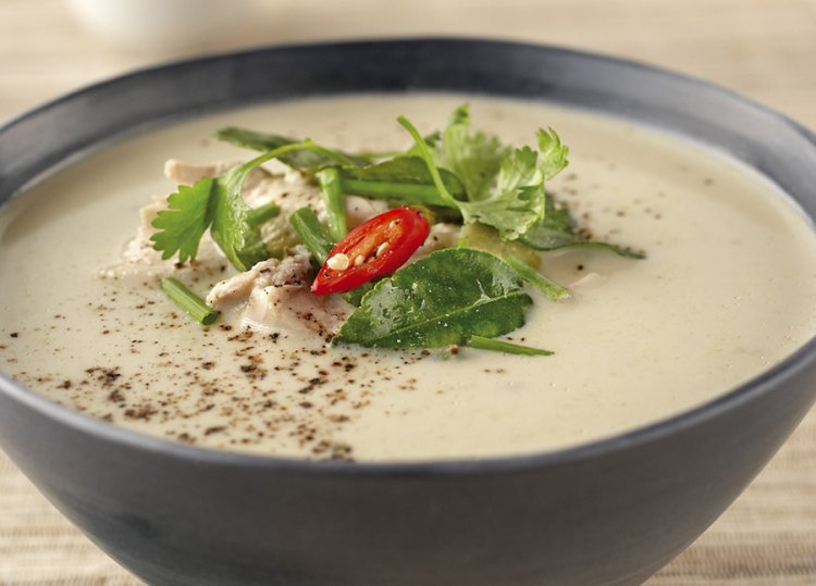 Thai style chicken and coconut soup