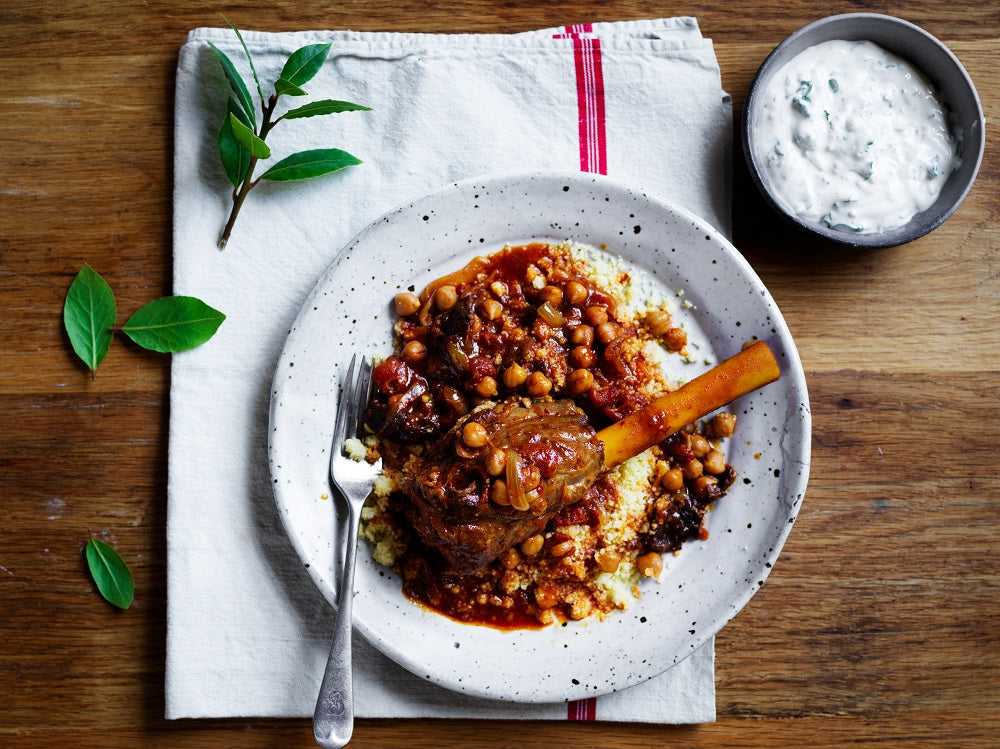 Middle Eastern Lamb Shanks with Chickpea and Preserved Lemon Yoghurt