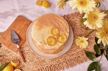 Coconut and lemon curd layer cake
