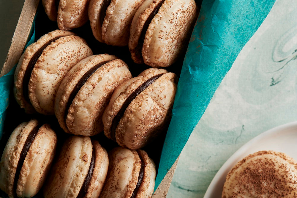 Almond Macarons with Dark Chocolate Ganache Filling