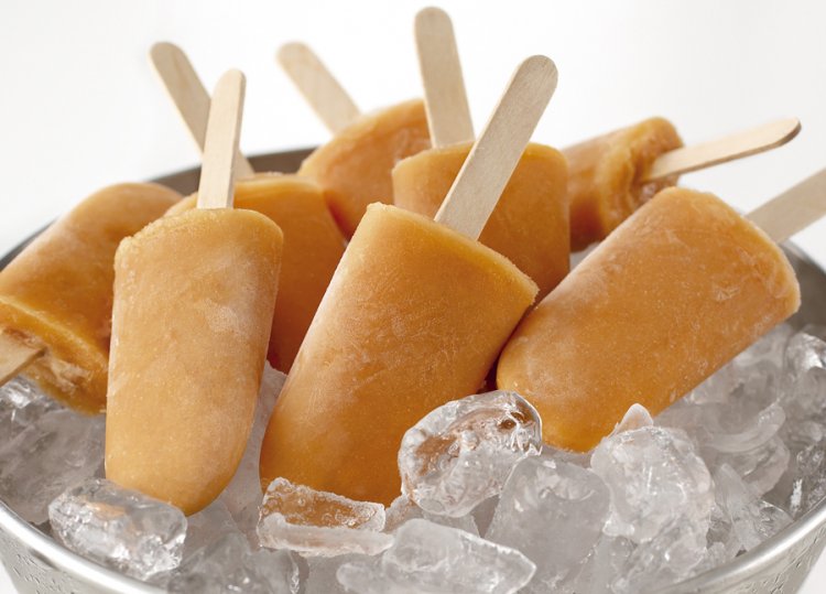 Tropical fruit and coconut icy pops