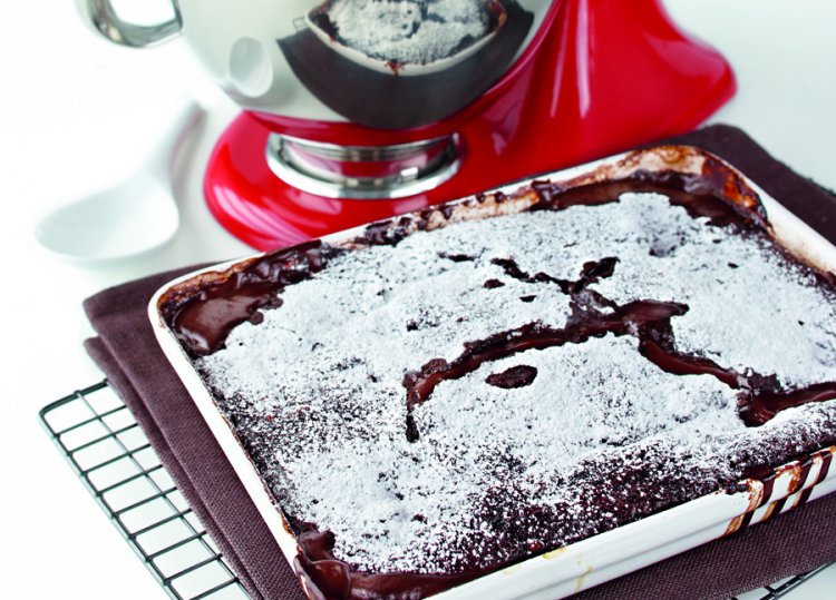 Chocolate and ginger self saucing pudding