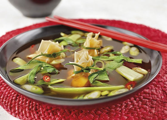 Chicken and sweet corn wontons