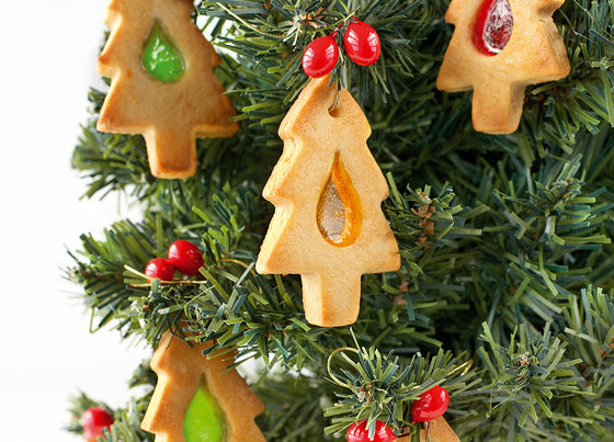 Stained glass Christmas biscuits