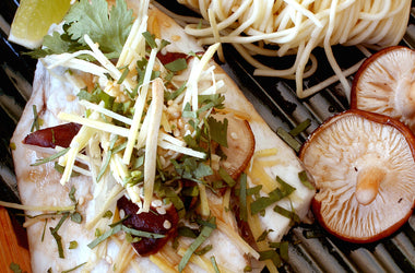 Steamed Barramundi Fillets with Lime, Ginger & Shiitake