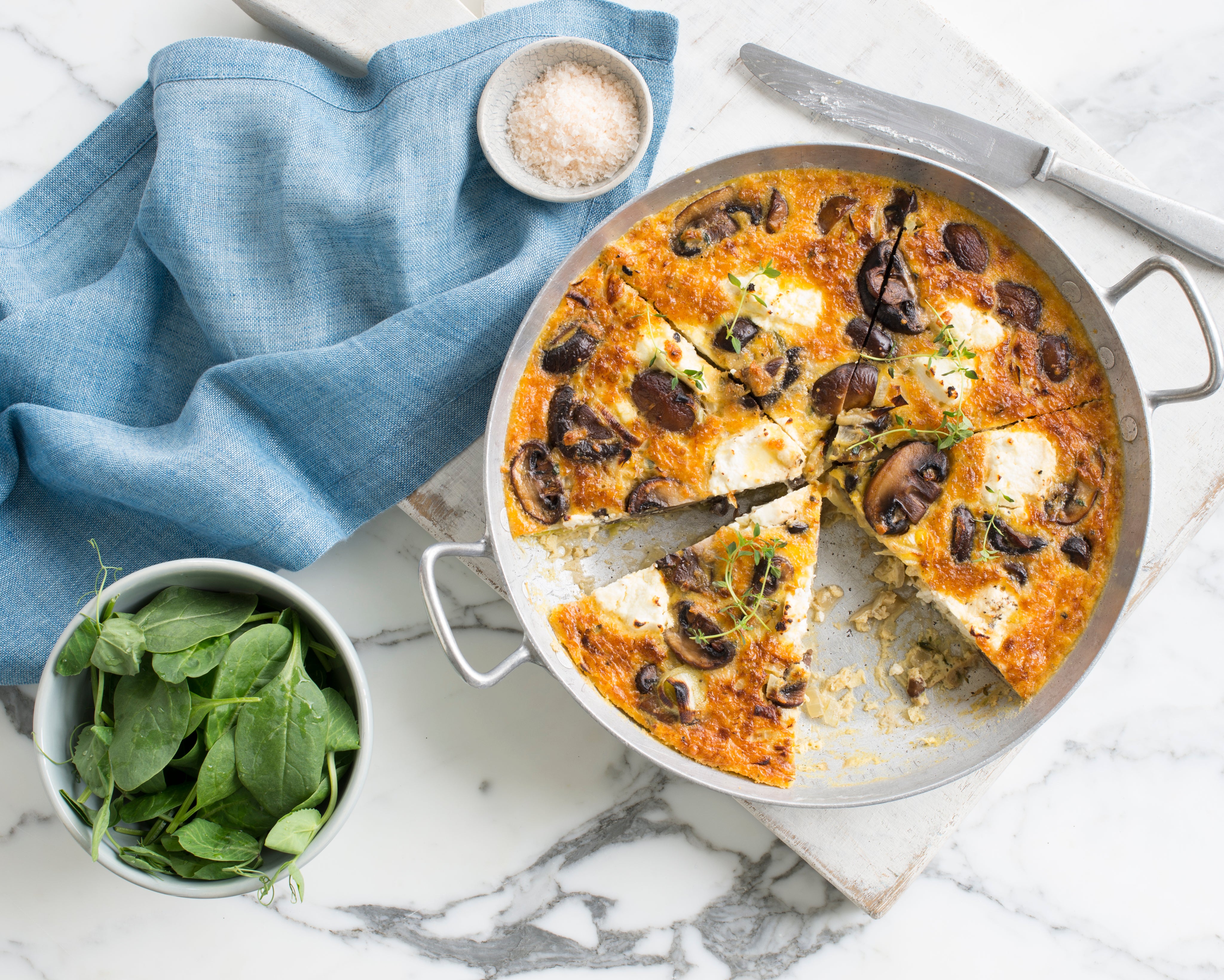 Mushroom, leek & feta frittata by Anneka Manning