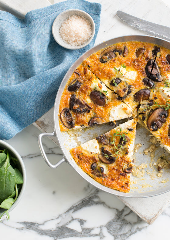 Mushroom, leek & feta frittata by Anneka Manning