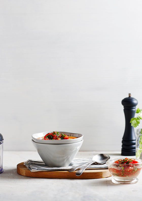 Roasted Red Pepper and Pumpkin Soup with Zingy Salsa