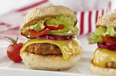 Double cheese beef burgers
