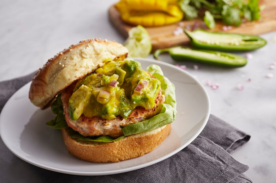 Salmon Burgers with Mango Avocado Salsa