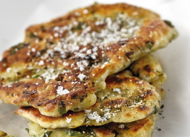 Garlic and onion crisp fried flat bread