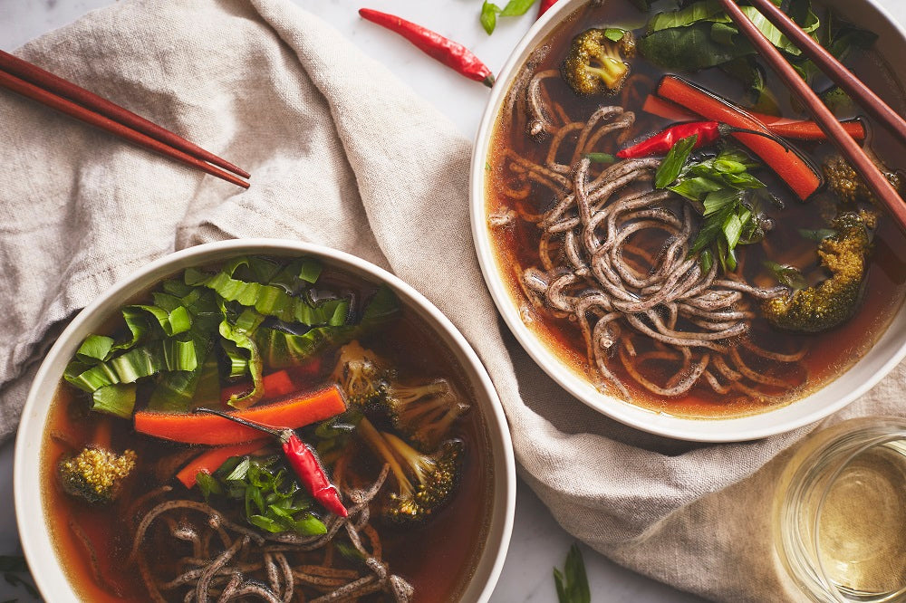 Buckwheat Noodles with Asian Beef Broth