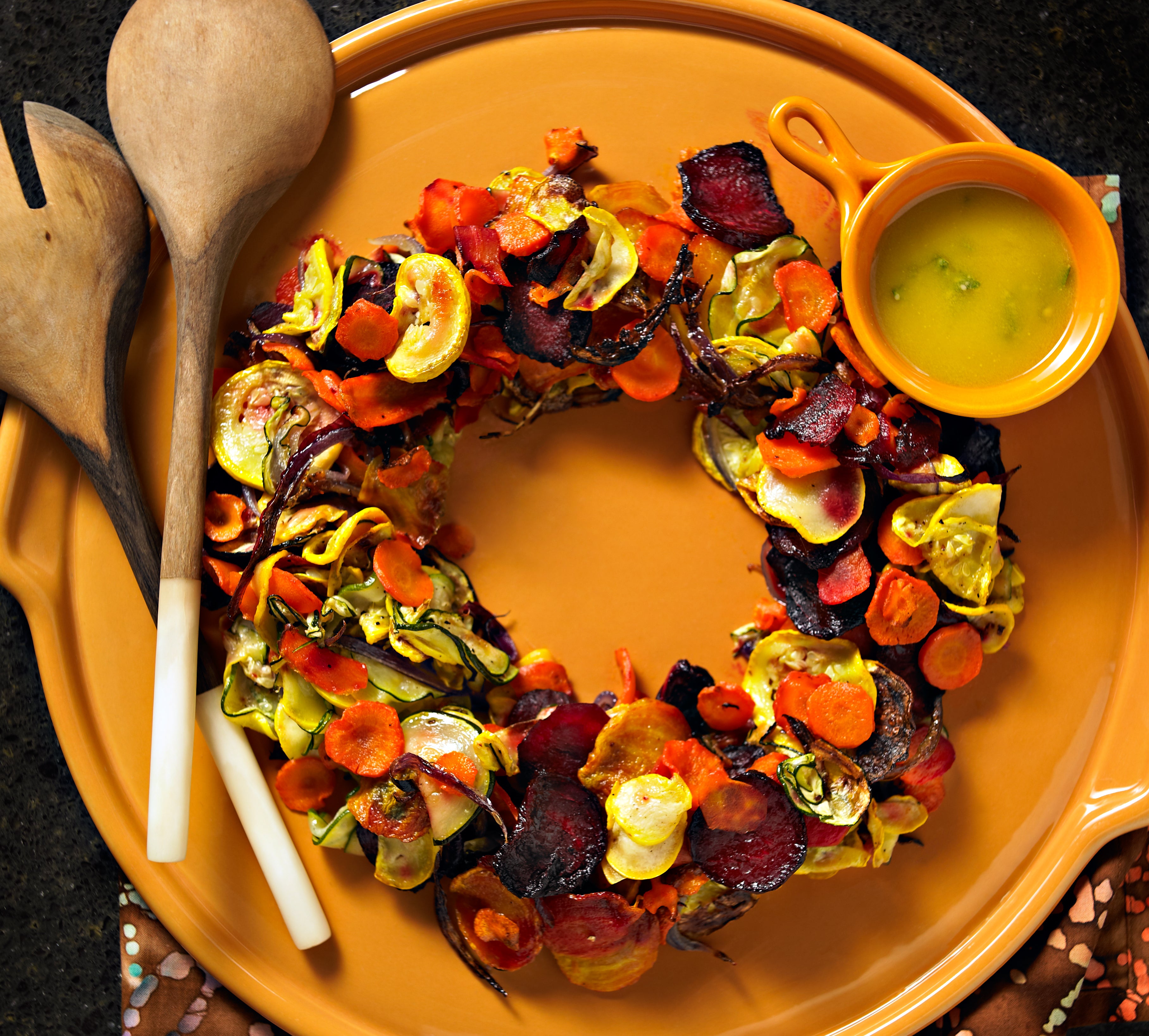 Roasted vegetable wreath