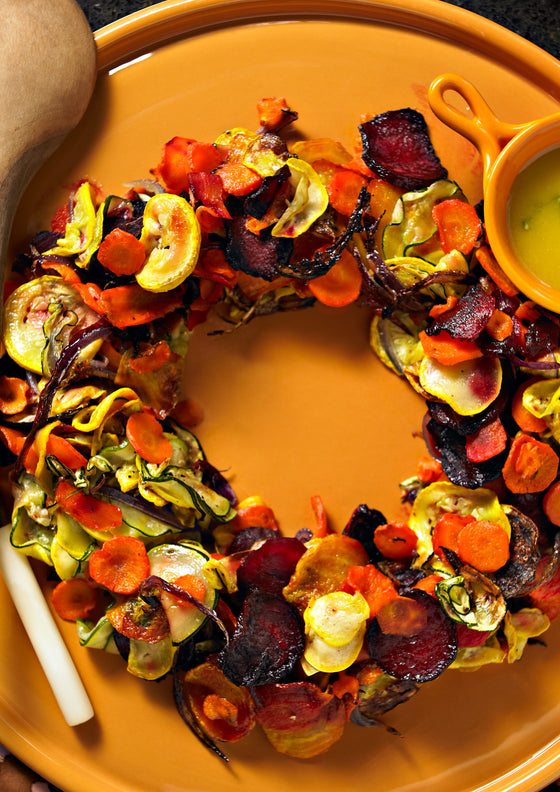 Roasted vegetable wreath