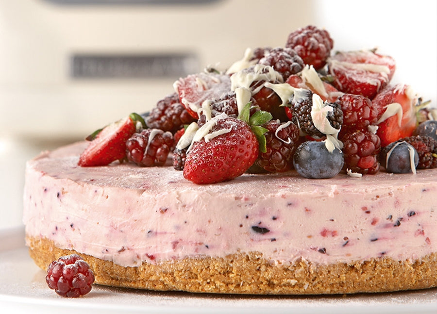 White chocolate berry cheesecake