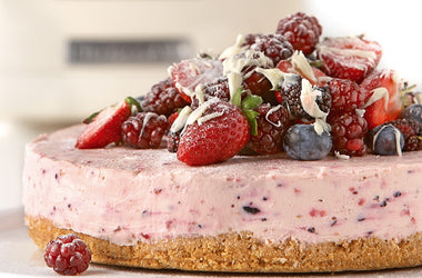 White chocolate berry cheesecake