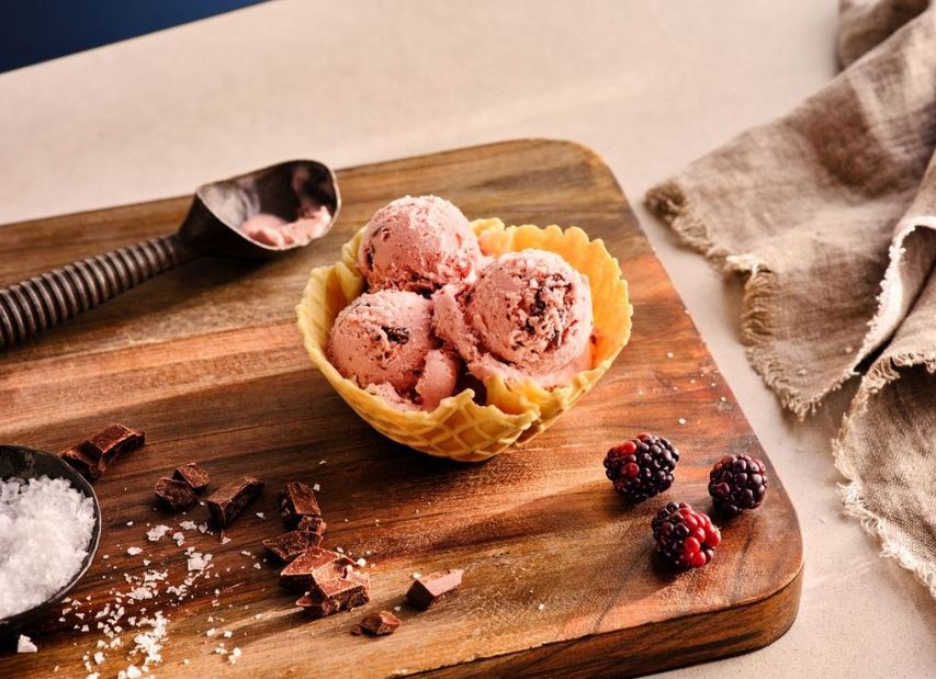 Blackberry chocolate chip ice cream