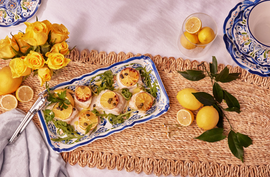 Baked barramundi with lemon and capers