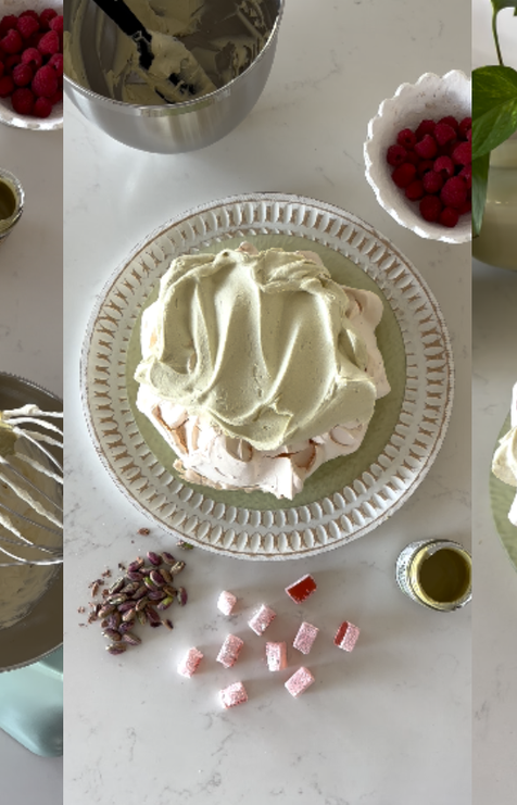 Classic Pavlova with Pistachio Cream