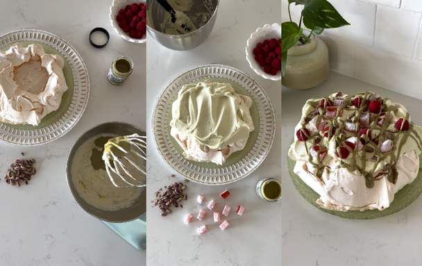 Classic Pavlova with Pistachio Cream