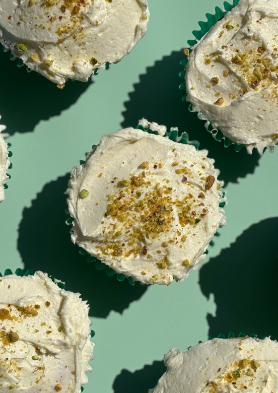 Vanilla cupcakes with fluffy vanilla icing