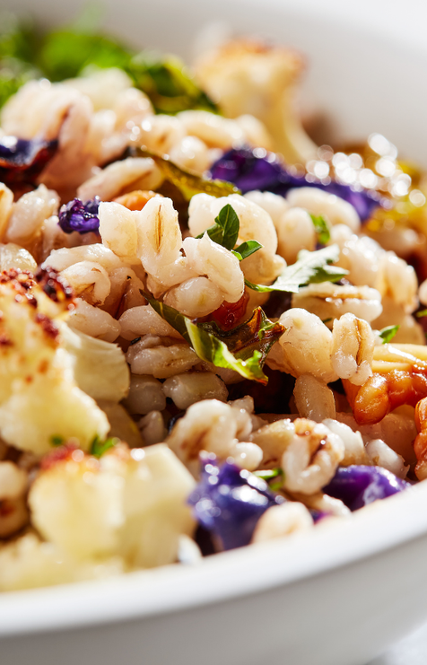 Sheet pan barley salad