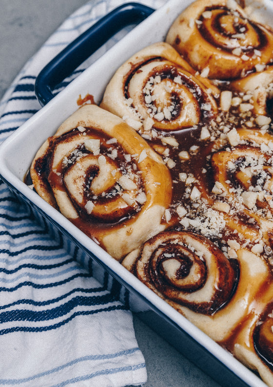 Salted caramel macadamia scrolls | Larissa Takchi