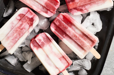 Fresh coconut milk fruit popsicles