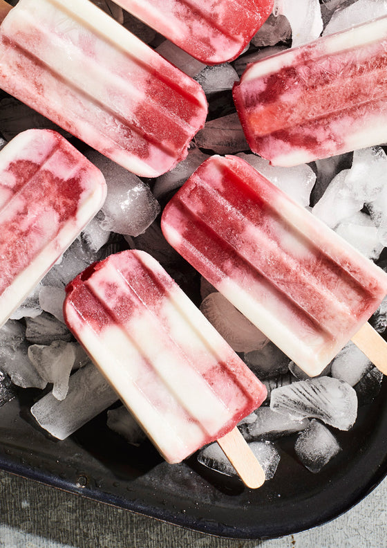 Fresh coconut milk fruit popsicles