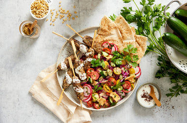Lamb koftas with fattoush salad