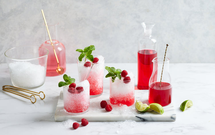 Raspberry ice slushie