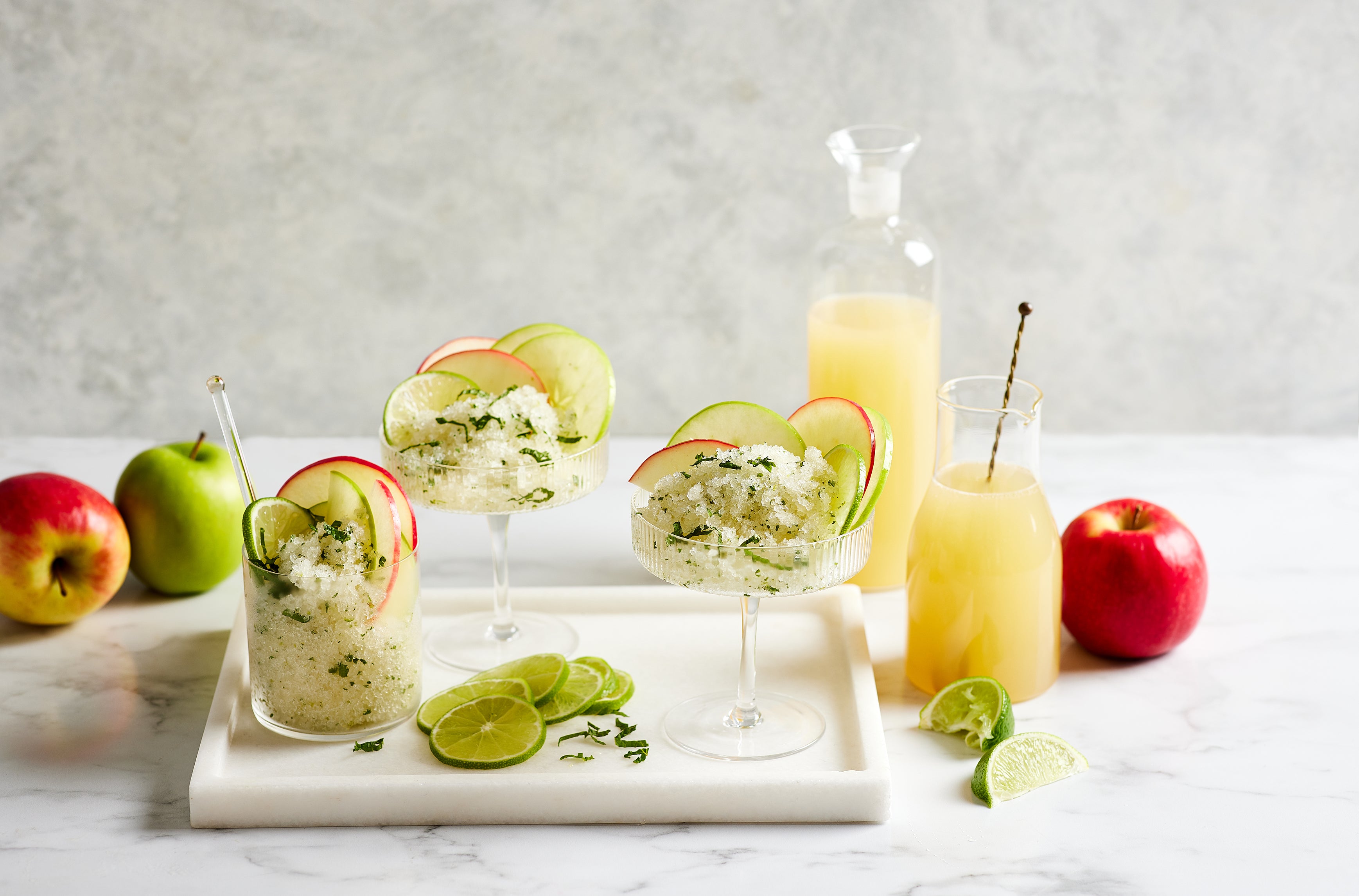 Apple, lime and mint granita