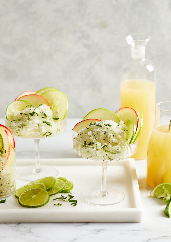 Apple, lime and mint granita