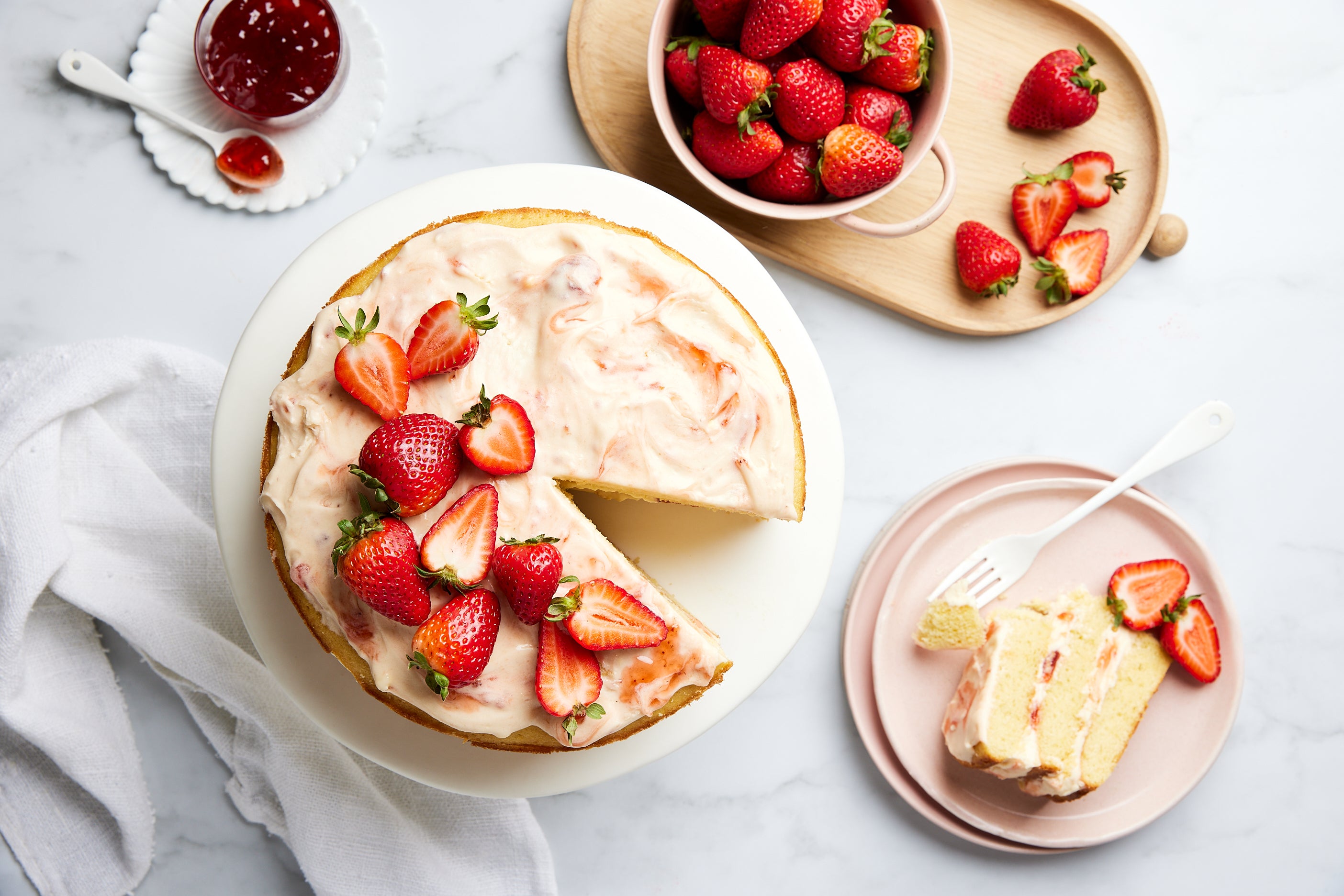 Strawberry & lemon layer cake