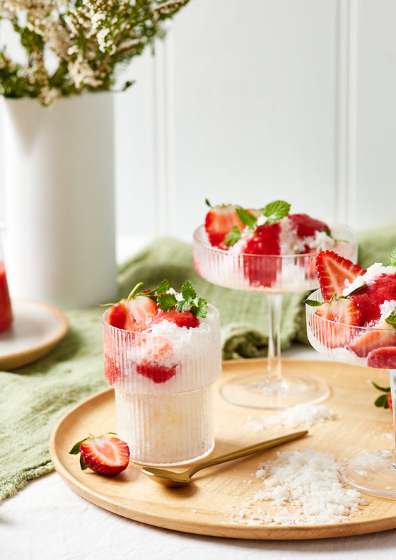 Strawberry milk shaved ice