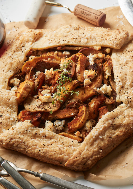Savoury butternut squash galette