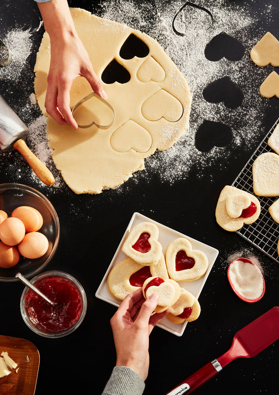 Jam filled heart cookies