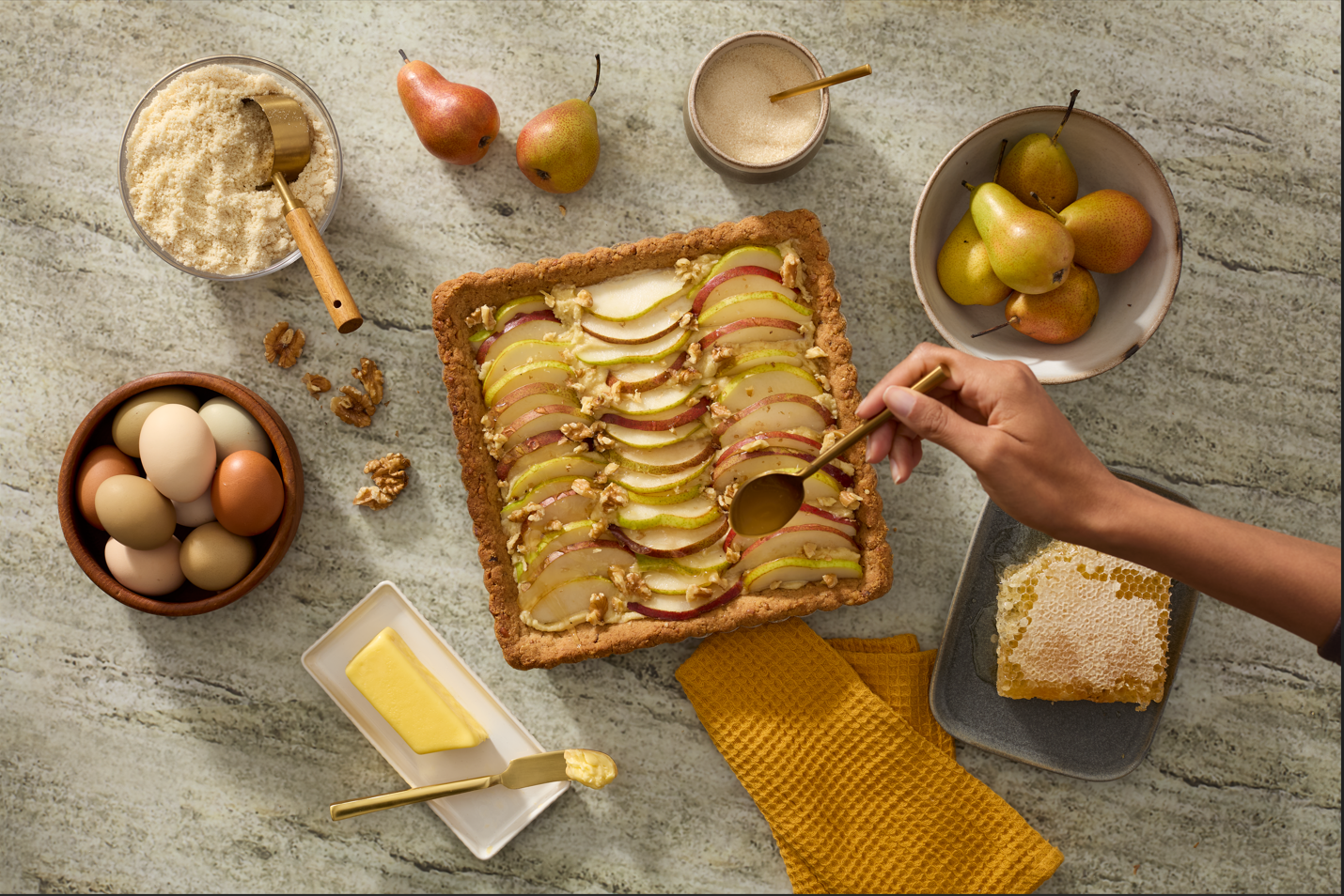 Pear Ginger Walnut Tart