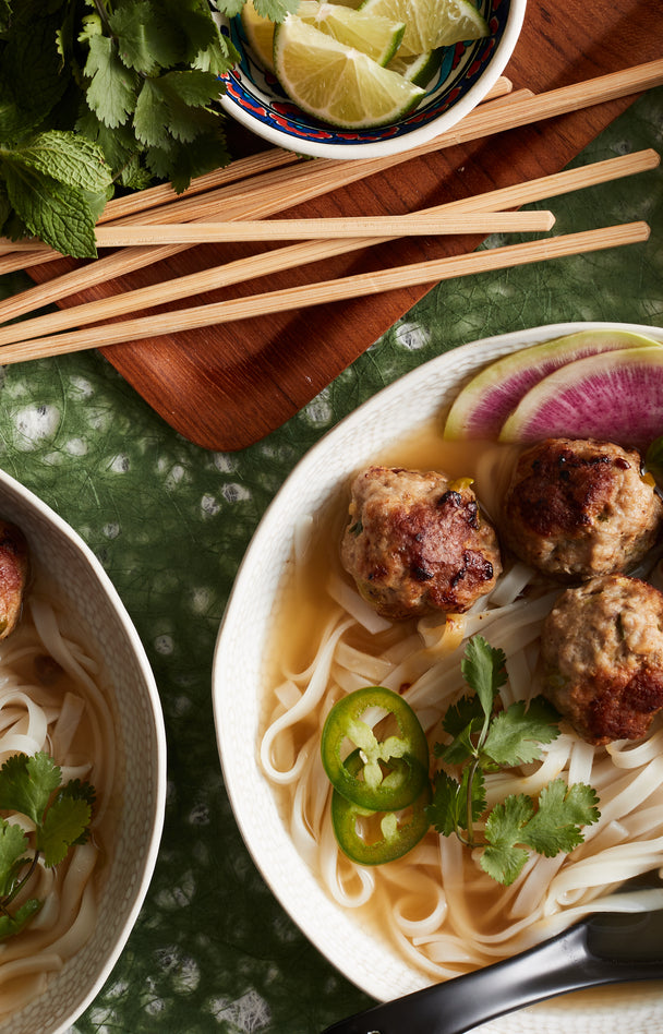 Pork & ginger meatball pho