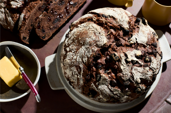 Chocolate cherry rye bread