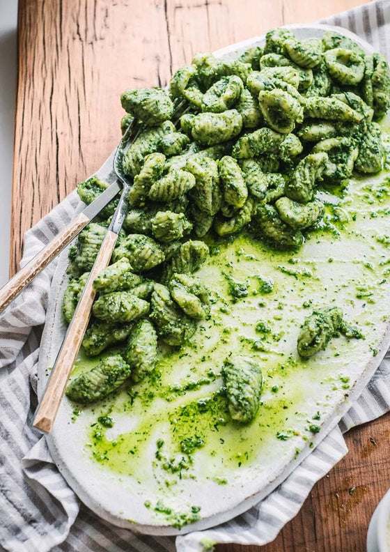 Spinach cavatelli and pesto