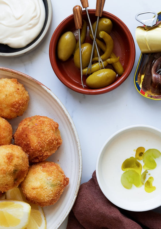 Salt cod fritters & ajo blanco