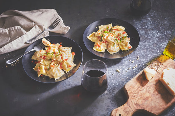 Prawn Mousse Ravioli with Lemon and Chilli Sauce