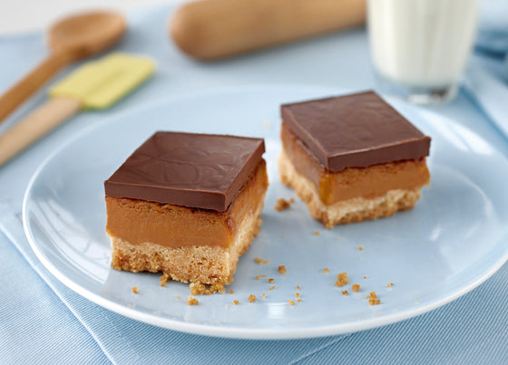 Yummy dark caramel sticky slice