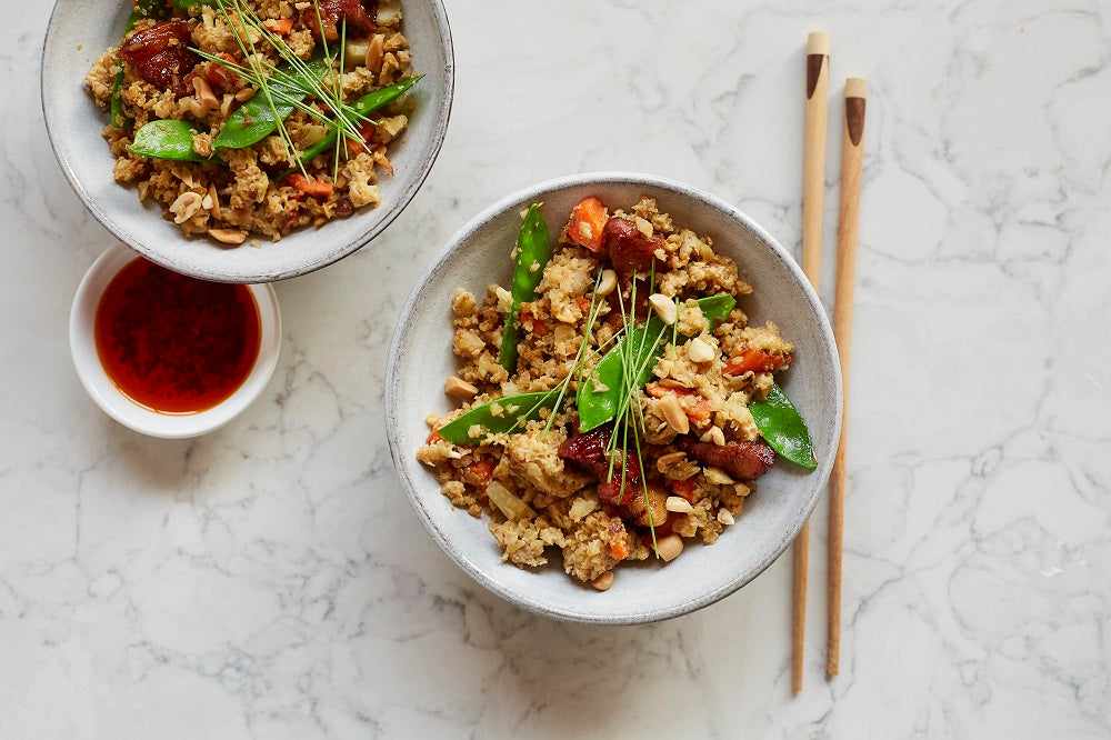 Cauliflower Fried Rice with Crispy Pork