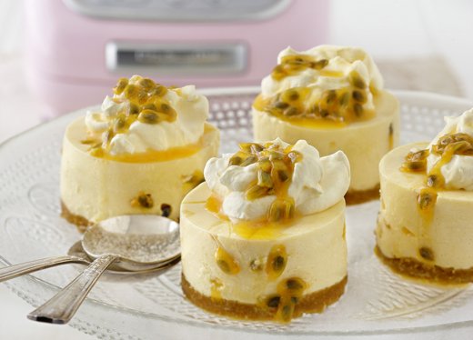 Passionfruit ripple cheesecake