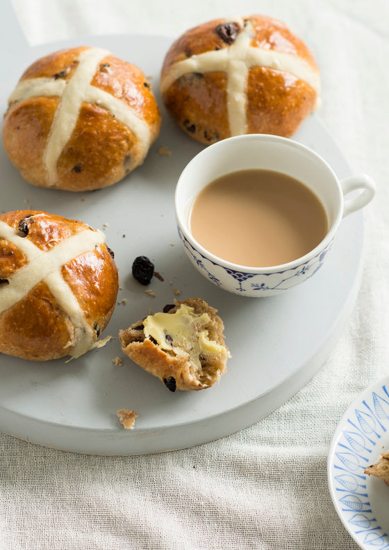 Dried Cherry & Chocolate Hot Cross Buns by Anneka Manning